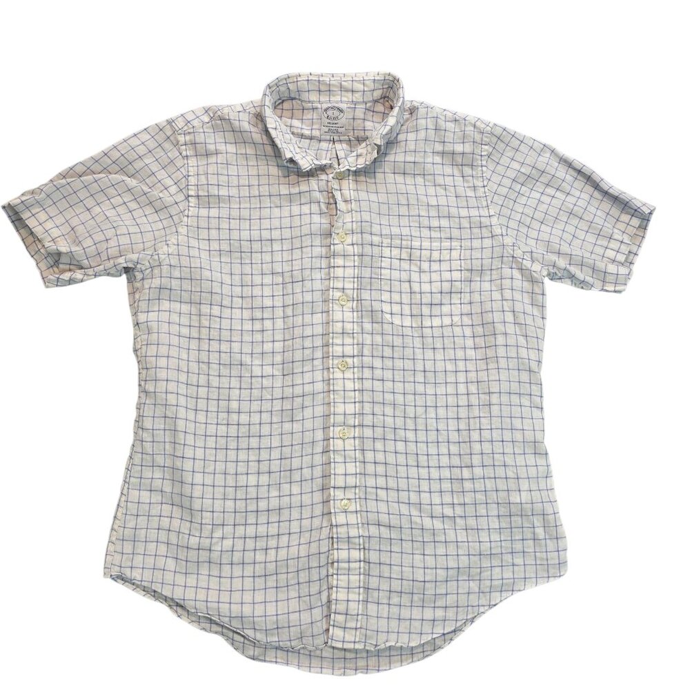 Brooks Bothers x Baird McNutt Regent Original Polo Shirt Button Front Linen sz L